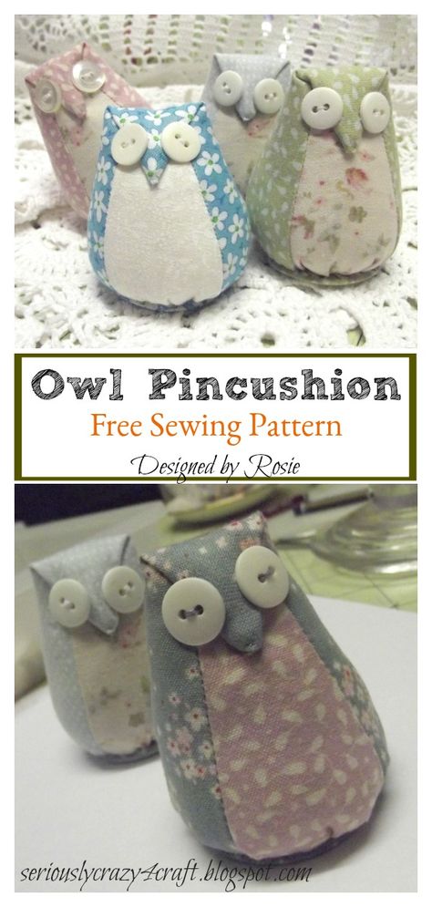 Owl Pincushion Free Sewing Pattern #startsewingfreepattern #easysewingprojects #pincushions Free Sewing Toys Patterns, Easy Pincushion Patterns Free, Pincushions Patterns Free, Pincushions To Make Ideas, Animal Pin Cushions Patterns, Sewcanshe Projects Free Pattern, Owl Patterns Free Printables Sewing, Owl Sewing Patterns Free Printables, Easy Animal Sewing Patterns