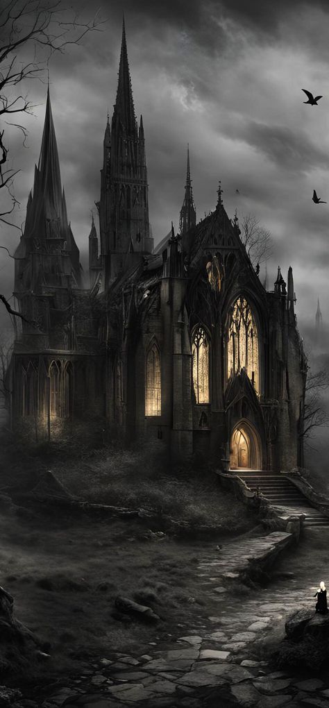 Gothic Images Aesthetic, Goth Wallpaper Iphone Dark, Villain Castle, Wlapper Iphone, Castle Dark, Business Wallpaper Iphone, Dark Chapel, Iphone 14pro Max Wallpaper, Spooky Images