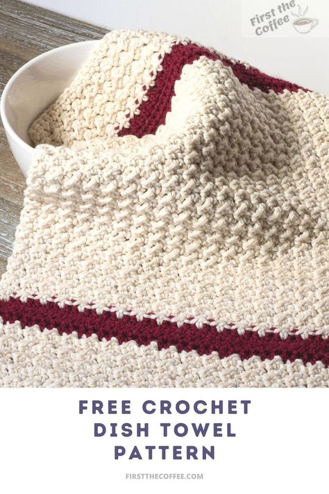 Even Moss Stitch Dishtowel Pattern Even Moss Stitch Crochet, Crochet Dish Towel Pattern, Crochet Dishtowel, Even Moss Stitch, Moss Stitch Crochet, Crochet Washcloth Free, Crochet Dish Towels, Crochet Pot Holders Free Pattern, Crochet Kitchen Towels