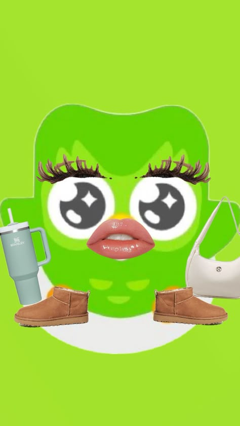 preppy duolingo ✨ #duolingo #preppy #funny #green #cute #lipgloss #mascara #stanley #uggs #ugg #cup #learn #lol Preppy Duolingo, Duolingo Threats, Duolingo Funny, Preppy Funny, Cute Lipgloss, Duo Lingo, Goofy Animals, Crazy Pictures, Uggs Ugg