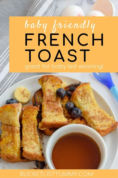 Healthy French Toast Sticks, Baby French Toast, Baby Led Weaning Recipe, Baby Led Weaning Breakfast, Toddler Friendly Meals, Healthy French Toast, Baby Led Weaning First Foods, Easy French Toast Recipe, Weaning Foods