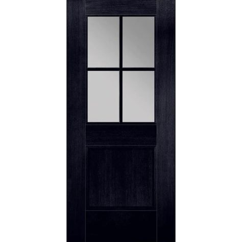 Pella 36-in x 80-in Fiberglass Half Lite Left-Hand Inswing Black Stained Prehung Single Front Door with Brickmould in the Front Doors department at Lowes.com Shop Front Doors, Single Front Door, Black Exterior Doors, Fiberglass Exterior Doors, Front Door Styles, Fiberglass Front Door, Half Doors, Black Front Doors, Harbor House