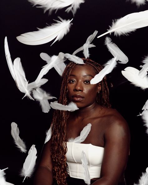 Self portrait 6 of 10 before my birthday 🎂♍️ Flying. Floating. Falling. 🪶🤍 I’m still finding feathers in my living room. #selfportrait #photoseries #blkcreatives #virgoseason Finding Feathers, Virgo Season, Portrait Series, Fun Photoshoot, My Living Room, Photo Series, Ostrich Feathers, Creative Portraits, Birthday Photoshoot