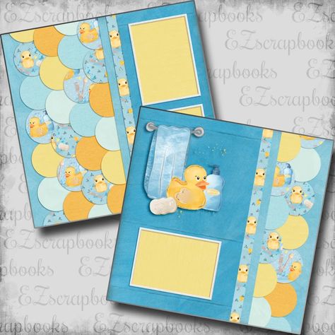 Scrub A Dub Dub - 2 Premade Scrapbook Pages - EZ Layout 6112 | eBay Picnic Scrapbook Pages Layout, Bathtime Scrapbook Layout, Scrapbook Page Layouts Ideas, Creative Memories Scrapbooking Layouts, Ultrasound Scrapbook, Scrapbooking Page Ideas, Baby Scrapbook Ideas, Simple Scrapbooking Layouts, Toddler Scrapbook