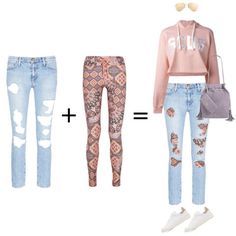 LAYER PRINTED LEGGINGS UNDER RIPPED JEANS: This is a fun way to show off your favorite printed leggings without going overboard. Jeans Outfit Cold Weather, Leggings Under Ripped Jeans, Vintage Outfits Boys, Vintage Outfits For Women 1950s, Outfit Cold Weather, Outfit Ideas Edgy, College Outfits Cold Weather, Fashion Outfits Modest, Fall College Outfits