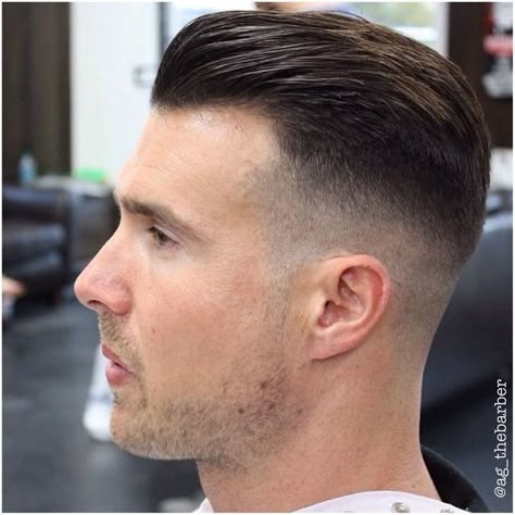 is traditional with all the old school trimmings. It is clean, smooth and well-defined. I like the haircut and his description "Remember the basics" - a good thing to remember.💈✂️💈 #pomp #quiff #taper #fade #sidepart #beard Barber Haircuts, Mens Hairstyles With Beard, Beard Haircut, Gents Hair Style, Mens Hairstyles Thick Hair, Power Electronics, Faded Hair, Men Haircut Styles, Slicked Back Hair