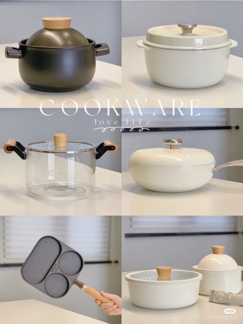 Cute Cooking Pots, Korean Dishware, Kitchen Assessories Modern, Cookware Aesthetic, Aesthetic Cookware, Aesthetic Crockery, Korean Kitchenware, Aesthetic Cutlery, Korean Electronics