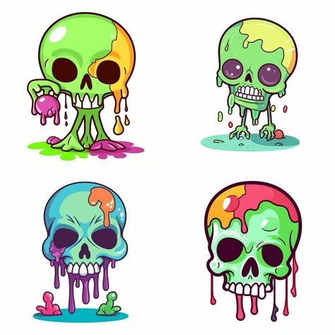 Cartoon Skull Drawing, Cute Simple Cartoon, Sticker Sketch, Skeleton Cartoon, Cartoon Zombie, Cartoon Skeleton, Blox Fruit, Cartoon Skull, Diy Patch