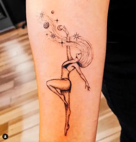 36 Amazing and Beautiful Dance Tattoo Ideas and Design Dancers Will Love - Psycho Tats Dance Tattoo Designs, Dance Tattoo Ideas, Gymnastics Tattoo, Dance Tattoos, Ballerina Tattoo, Winter Tattoo, Dancer Tattoo, Dance Tattoo, Common Tattoos