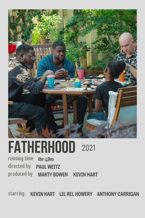 Fatherhood Movie Poster, Fatherhood Movie, Series Journal, Anthony Carrigan, Polaroid Posters, Retro Room, Polaroid Poster, Movie Time, Kevin Hart