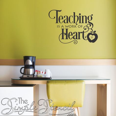 Teacher Appreciation Week - Gift Ideas that teachers will love to decorate their classrooms. Or find craft projects your kids can make for their teachers or decorate a teachers lounge to celebrate them during #teacherappreciation week! #teacherappreciationweek #giftsforteachers #teachergifts #teachersofinstagram #teacherquotes #thankateacher #classroomdecor #TheSimpleStencil #wallart #walldecals #wallstickers Staffroom Decor Ideas, Staffroom Ideas, Teachers Lounge Decor, College Decorations, Teachers Lounge Makeover, Lounge Wall Art, Staff Lounge, Teacher Appreciation Quotes, Modern Teacher