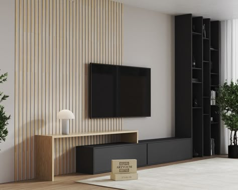 3D Wand holz lamellen Holzlatten Wandverkleidung holz - Etsy België Slat Wall Living Room, Panel Wall Design, Bar Wall Ideas, Wall Unit Designs, Tv Wall Ideas, Modern Tv Wall Units, Wall Tv Unit Design, Modern Tv Wall, Wood Slat Wall