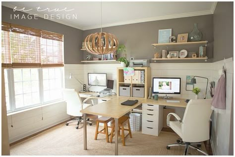 Ikea Home Office For Two Unique Ideas 1 Home Decor - Feier.co Office For 2, Ikea Home Office, Office For Two, Cool Office Space, Ikea Home, Office Layout, Craft Room Office, Home Office Space, Home Office Organization