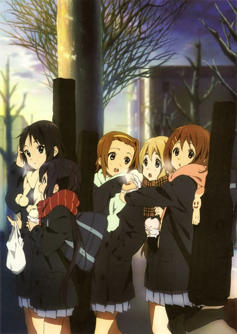 K-On! | Kakifly | Kyoto Animation / Hirasawa Yui, Tainaka Ritsu, Akiyama Mio, Kotobuki Tsumugi, and Nakano Azusa Belle Cosplay, Slice Of Life Anime, K On, Kyoto Animation, Miss Kobayashi's Dragon Maid, A Silent Voice, Animation Studio, Animation Art, Tea Time