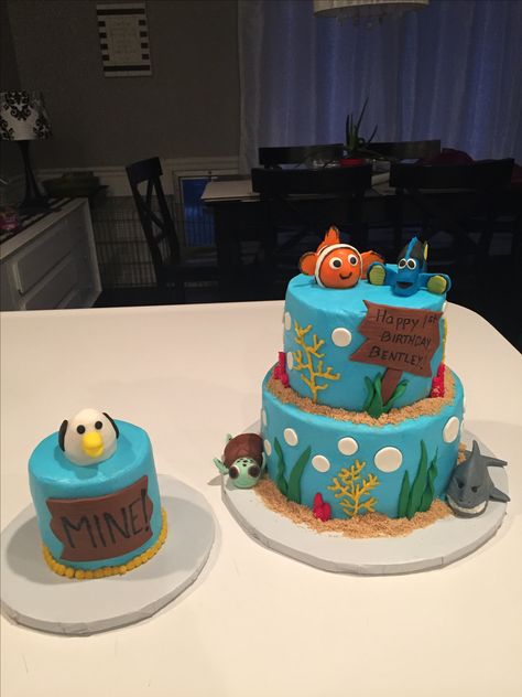 Nemo Smash Cake First Birthdays, Finding Nemo 1st Birthday Boy, Finding Nemo Smash Cake, Nemo Smash Cake, Finding Nemo First Birthday, Birthday Deserts, Nemo Birthday Cake, Finding Nemo Birthday Cake, Finding Nemo Cake