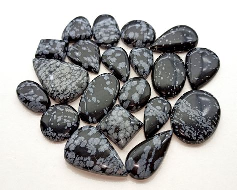 Natural Snowflake Obsidian Gemstone Cabochon - Snowflake Obsidian jewelry - Snow flakes stone - Multi Jewelry Making Stone, Loose Gemstone by CabochonKingdom2021 on Etsy Diy Jewelry Pendants, Obsidian Jewelry, Wire Wrap Jewelry, Snow Flakes, Wrap Jewelry, Necklace Ring, Snowflake Obsidian, Pendant Diy, Types Of Stones