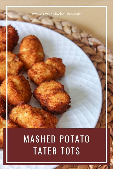 Mashed potato tater tots Diy Tater Tots Homemade, Mashed Potato Tater Tots, Potato Tater Tots, Tot Recipes, Homemade Tater Tots, Potato Side Dishes Easy, Renal Recipes, Baked Potato Toppings, Tater Tot Recipes