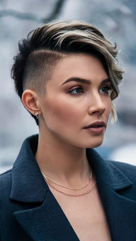 41 Winter Pixie Haircuts for 2024-2025: Chic, Modern, and Perfect for Cold Weather Styling Edgy Pixie Cuts For Fine Hair, White Pixie Cut, Winter Highlights, Haircuts 2024, Asymmetrical Bangs, Edgy Pixie Haircuts, Contrasting Textures, Edgy Pixie Cuts, Edgy Pixie