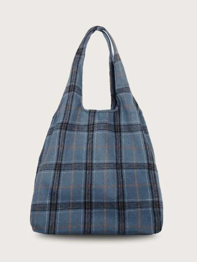 Search plaid | SHEIN USA Uni Fits, Plaid Tote Bag, Plaid Tote, Preppy Plaid, Minimalist Bag, Nyc Shopping, Quilted Totes, Tote Pattern, Tote Bag Pattern