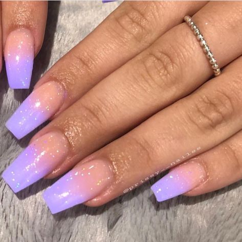 Ombre Light Purple Nails, Purple Ombre Nails Almond, Nails Purple Ombre, Ombre Nails Almond, Dreamy Nail, Purple Nail Art Designs, Nails Painting, Light Purple Nails, Purple Ombre Nails