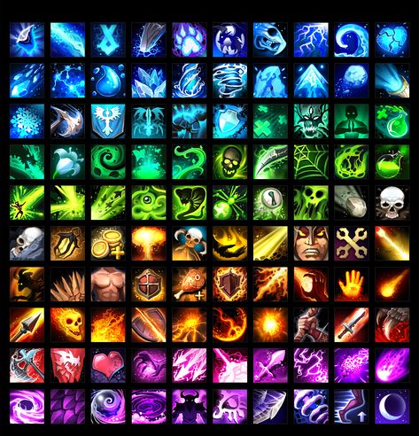 Skill Icon, Rpg Icons, Game Card Design, Elemental Magic, Super Powers Art, Game Icons, Video Game Design, Magic Design, Game Ui Design