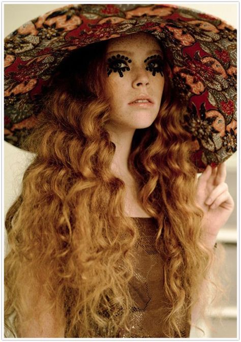 60’s flower child Red Hair, A Woman, Red, Hair, Black