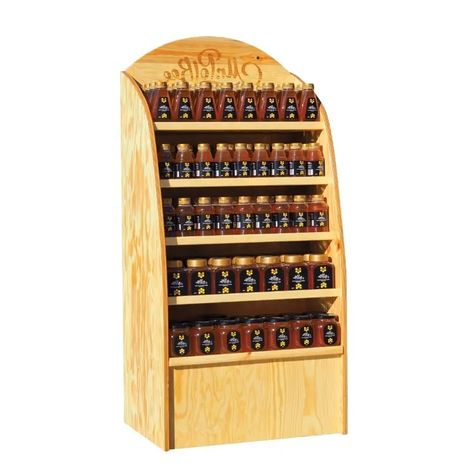 Honey Display Stand, Honey Display, Market Stand Ideas, In Store Display, Food Display Stands, Timber Floor, Store Display Ideas, Market Stands, Food Stand