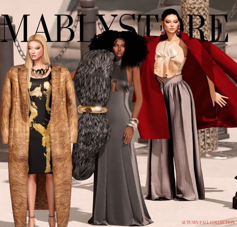 A direct link to the pictured custom content made by Mably Store! #thesims4 #thesims #thesims4cc #sims4cc #simscustomcontent #sims4customcontent #sims4customcontent Blender Fashion, Different Body Sizes, Chanel Coat, Outfit Looks, Chanel Outfit, Sims Four, Sims4 Clothes, Sims Hair, Two Friends