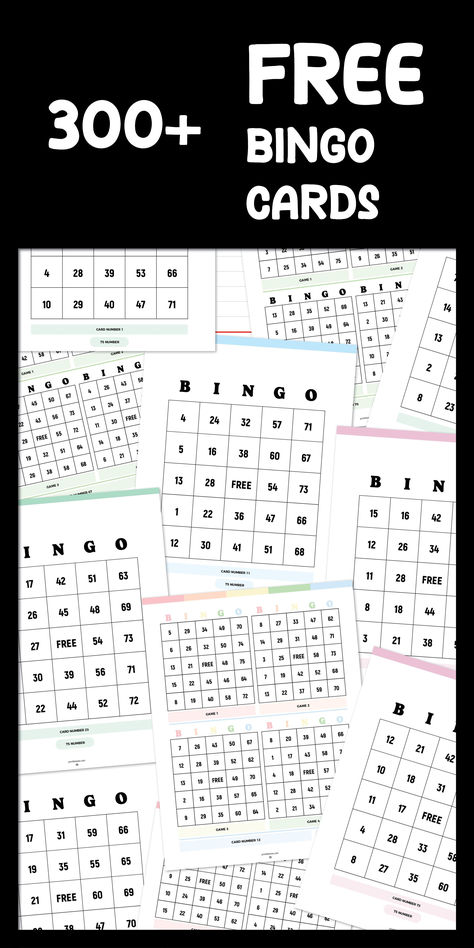 A collection of free printable Bingo cards featuring a variety of 75-number designs, displayed with colorful layouts for easy use during games. Free Bingo Printables, Bingo Sheets Printable 1-75, Bingo Cards Printable Free 1-75, Printable Bingo Cards Free, Bingo Printable Free, Number Bingo, Bingo Card Generator, Free Printable Bingo Cards, Free Bingo Cards