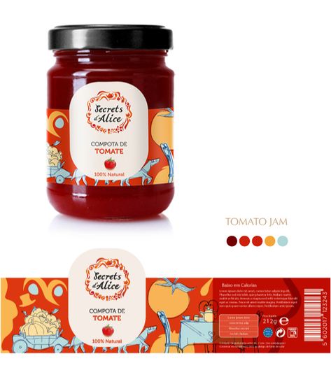 - Secrets d'Alice Jam - on Behance Window Packaging, Hugo Silva, Jam Packaging, Jam Label, Spices Packaging, Honey Packaging, Labels Design, Jar Packaging, Bottle Design Packaging