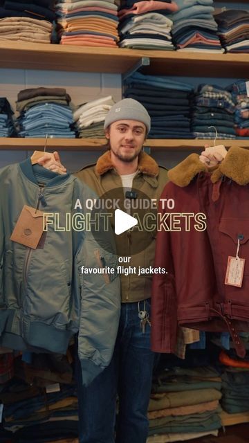 SON OF A STAG on Instagram: "Flight jackets are among some of the easiest pieces heritage clothing to pull off, but the amount of variation can make choosing the right one daunting. Finn goes over some of our favourites, including the iconic A2 and MA-1 jackets, breaking down what makes each of these classic styles unique. 

#buzzricksonjapan #heritagestyle #sonofastag #flightjacket #bomberjacket #fashionhistory #menswear #mensfashion" Heritage Clothing, Ma 1 Jacket, Heritage Fashion, Flight Jacket, Pull Off, Fashion History, Classic Style, Flight, Bomber Jacket