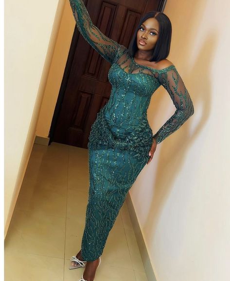 Green Lace Asoebi Styles, Lace Gown Styles Aso Ebi, Gown Dress For Women, Aso Ebi Styles Lace, Lace Gown Dress, Asoebi Lace Styles, Owambe Styles, Sponsorship Letter, Aso Ebi Dresses