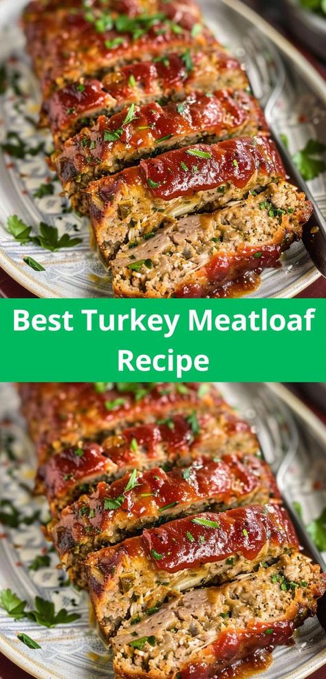 This Best Turkey Meatloaf recipe offers a delicious, healthier alternative to traditional meatloaf. Made with lean turkey and infused with a blend of herbs and spices, it's moist, flavorful, and sure to satisfy the whole family. Turkey Meatloaf Americas Test Kitchen, Stovetop Turkey Meatloaf, Lean Meatloaf Recipe, Meatloaf Recipes Ground Turkey, Ground Turkey Meatloaf Recipes Healthy, Meatloaf With Turkey Meat, Meatloaf Recipes Turkey, Best Turkey Meatloaf Recipes, Turkey And Beef Meatloaf