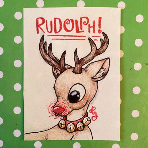 How To Draw Rudolph, Rudolph Sketch, Rudolph The Red Nosed Reindeer Drawing, Rudolf Drawing, Rudolph Drawing, Rudolph Characters, Reindeer Drawing, Rudolph The Red Nosed Reindeer, Party 2023