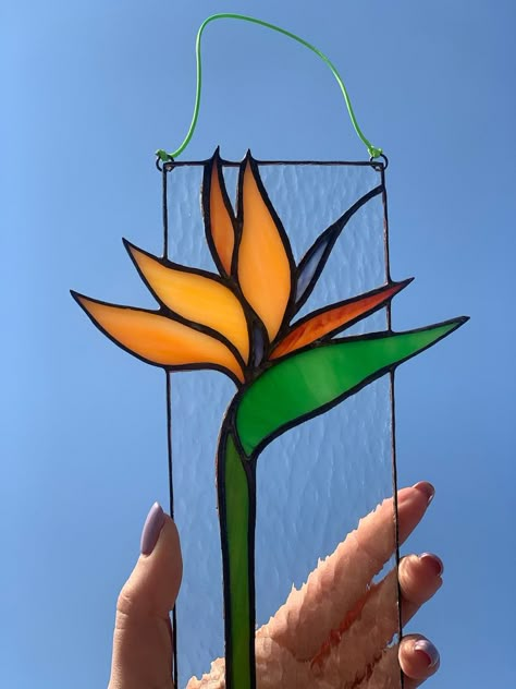 Bird of Paradise Sun Catcher Stained Glass Window Hanging - Etsy Australia Art Mothers Day, Stained Glass Gifts, Stained Glass Patterns Free, Stained Glass Bird, Glass Window Art, Stained Glass Birds, Glass Suncatchers, Stained Glass Decor, Stained Glass Suncatchers