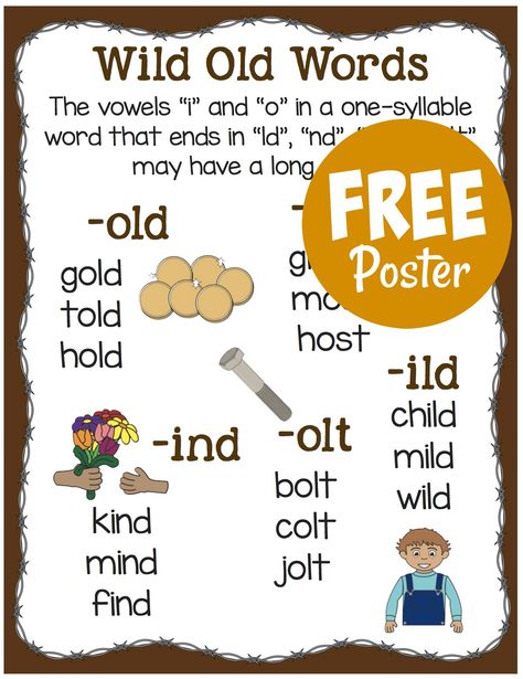 Be sure to download this free phonics poster and check out our resources for learning and practicing those Wild Old Words! Wild Old Words Anchor Chart, Word Ladders Free, Spell Bee Words Grade 2, Short Vowel Word Family List, And Then They Went Wild, Sight Word Sentence Cards, Phonics For Kids, Sight Word Sentences, Phonics Posters