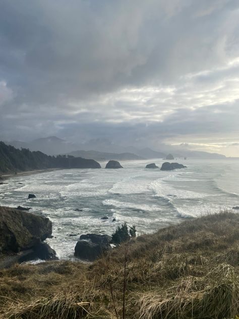 Island View Aesthetic, Ocean Cliffs Aesthetic, Misty Sea Aesthetic, Ocean Shore Aesthetic, Moody Pacific Northwest, Coastal Forest Aesthetic, Beach Cliff Aesthetic, Cloudy Ocean Aesthetic, Ocean Side Aesthetic