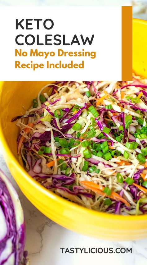 keto coleslaw no mayo | keto friendly coleslaw | Easy Keto Coleslaw Recipe | Keto Coleslaw & Salad Dressing Recipe | Low Carb Keto Coleslaw Recipe | Easy Low Carb & Keto Coleslaw Recipe Keto Coleslaw Low Carb, Coleslaw Dressing No Mayo, Keto Coleslaw Dressing, Mayo Dressing Recipe, Oil And Vinegar Coleslaw, Coleslaw Salad Recipe, Coleslaw With Vinegar Dressing, Coleslaw No Mayo, Coleslaw Keto