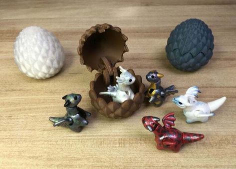 Dragon Egg Diy, 3d Printing Toys, Tiny Dragon, 3d Printing Business, 3d Printing Art, 3d Printer Designs, Toy Sculpture, 3d Printing Diy, Egg Box