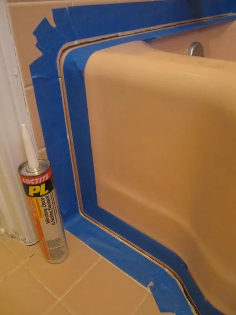 What to do about that leaky shower and tub caulking, once and for all! This common bathroom problem affects almost every home after a while. Bathrooms tend to collect moisture, which can break down your caulking over time. Don't worry though, the fix is simple. With the point of your 5-in-1 tool, remove the old caulking. The inside of the gap needs to be free of obstruction so the new caulk can fill the inside. Remove what you can of the old grout off of the inside edges.… Bathtub Caulking, Paint Hacks, Bathroom Caulk, Caulking Tips, Common Bathroom, Trim Carpentry, Wall Repair, Black Mold, Household Help