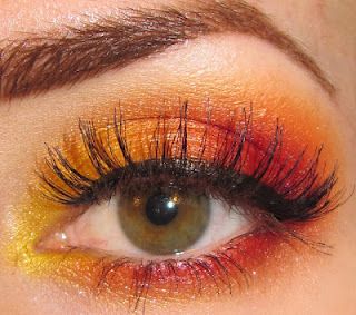 Red And Gold Eye Makeup, Sunset Eye Makeup, Phoenix Makeup, Dragon Makeup, Fire Makeup, Fiery Sunset, Fire Eyes, Gold Eye Makeup, Makeup Secret