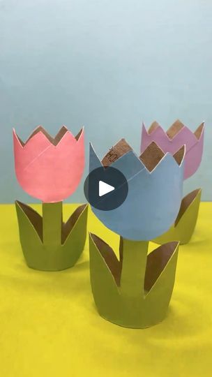 378K views · 7.3K reactions | How to make easy spring tulips out of toilet paper rolls. This is a fun way to celebrate the spring season. Make cardboard spring flowers when you are feeling bored. Fun Spring flower kids craft activity.  Easy spring tulip loo paper roll craft is so easy for kids to make. Make easy and inexpensive DIY placecard placesetting for your Easter kid’s table. This tulip craft would be a great kids activity at your next spring party. #springcrafts #kidscrafts #kidsactivities #easter #tulips #crafty #paperrolls | Timm Sevitz | Timm Sevitz · Original audio Paper Plate Tulip Craft, Easter Place Cards, Diy Place Cards, Easter Classroom, Toilet Paper Crafts, Paper Roll Crafts, Spring Tulips, Floral Craft, Daycare Crafts