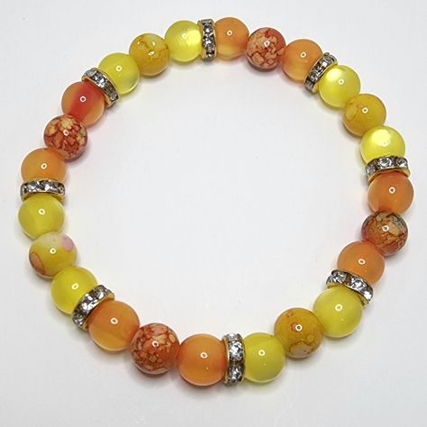 Orange handmade bracelets! 🍊🧡 #handmade #jewelry #bracelet Orange Bracelet, Yellow Bracelet, Fun Color, Rose Jewelry, Sunny Yellow, Orange And Yellow, Jewelry Bracelet, Ring Necklace, Handmade Bracelets