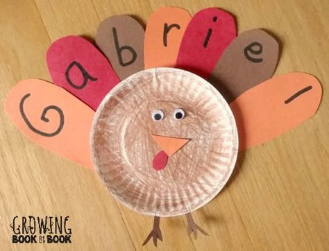 Name activities that are playful and reepetitive help to build the most meaningful word in a child's life. This fun name activity has a holiday twist. November Preschool, Thanksgiving Crafts For Toddlers, Preschool Thanksgiving, Thanksgiving School, November Crafts, Preschool Fall, Turkey Crafts, Thanksgiving Preschool, Thanksgiving Art