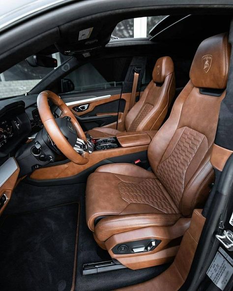 Dream Affluence 📍KSA on Instagram: “Are you a Fan of this Chocolate Interior? 🍫 ​Via @roadstarrmotorsports • #carinterior #cars #upholstery #autoupholstery #jokkulit…” Lamborghini Urus Interior, Custom Lamborghini, Car Interior Upholstery, Automotive Upholstery, Custom Car Interior, Lamborghini Urus, Ferrari 458 Italia, Vw T6, Car Upholstery