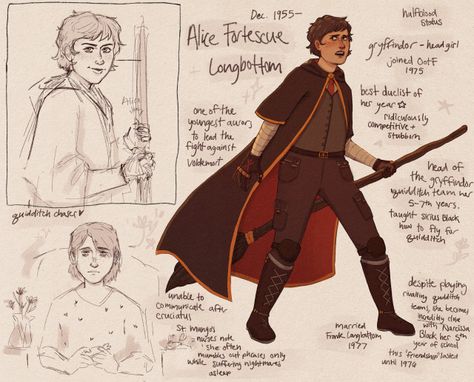 alice longbottom Alice Fortescue, Make A Character, All The Young Dudes, Harry Potter Marauders, Marauders Era, Harry Potter Characters, First Art, Character Sheet, The Heirs