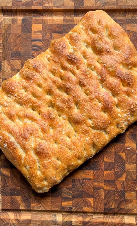 The Best Overnight Focaccia – DinnerDate Overnight Focaccia Bread, Overnight Focaccia, Italian Tuna, Focaccia Recipe, Flaky Salt, Aluminum Pans, Focaccia Bread, Tuna Salad, Whole Wheat Flour