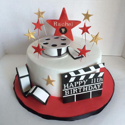 Movie Themed Birthday Cake Bollywood Cake Ideas, Movie Theme Cake Ideas, Bollywood Birthday Cake, Bollywood Theme Cake, Red Carpet Birthday Cake, Movie Themed Birthday Cake, Movie Cake Ideas, Cinema Cake, Movie Birthday Cake