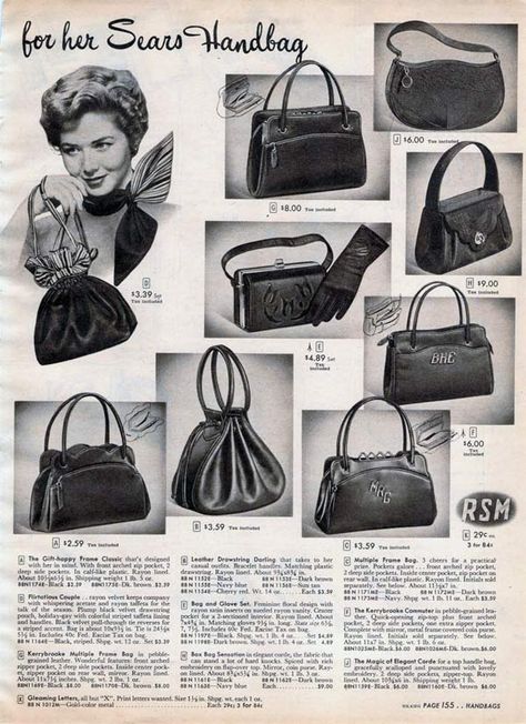 1950s Purses & Handbags: Styles, Trends & Pictures Vintage Bags 1950s, Fur Coat Vintage, Fashion 1950s, Vintage Fur, Vintage Purses, Vintage Purse, 1950s Fashion, Mode Vintage, Vintage Handbags