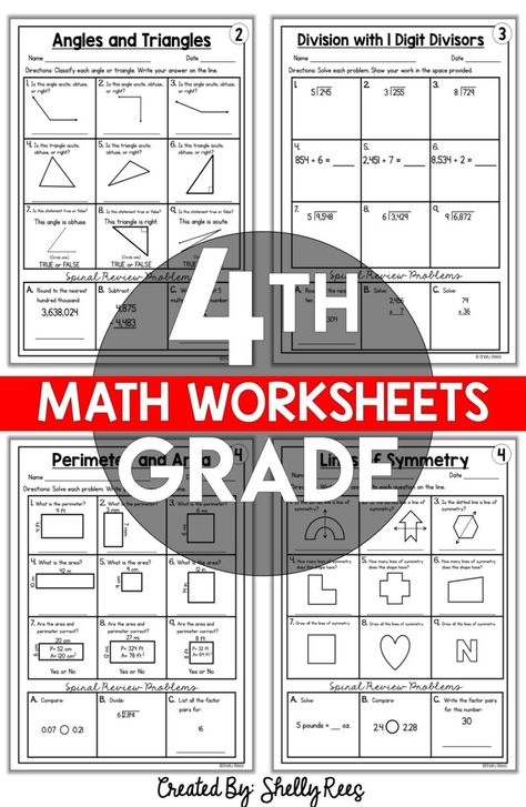 Printable 4th grade math worksheets that are fun for students! This comprehensive list of math resources includes free printable worksheets for fourth graders and middle school students. Print and use these worksheets with answers for topics like fractions, word problems, decimals, multiplication, area and perimeter, division, and more! #4thgrade #math Multiplication Fractions, Grade 5 Math Worksheets, Tutoring Ideas, Fun Math Worksheets, 5th Grade Worksheets, 4th Grade Math Worksheets, 3rd Grade Math Worksheets, Math Sheets, Go Math